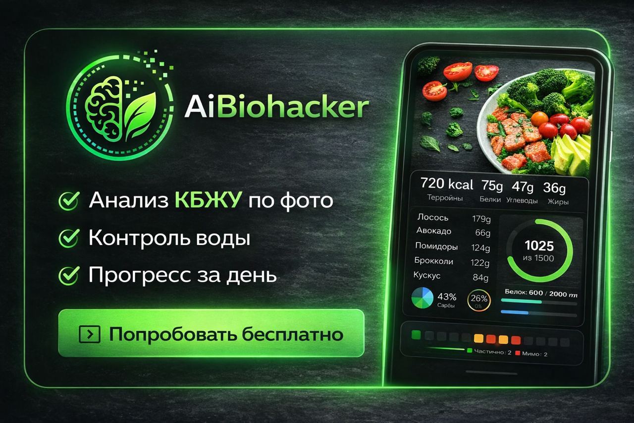 Скрин приложения: дашборд КБЖУ, цели, месячный трекинг